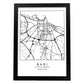 Lámina mapa de la ciudad Bari estilo nordico en blanco y negro.-Artwork-Nacnic-A4-Marco Negro-Nacnic Estudio SL