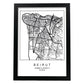 Lámina mapa de la ciudad Beirut estilo nordico en blanco y negro.-Artwork-Nacnic-A4-Marco Negro-Nacnic Estudio SL