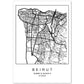 Lámina mapa de la ciudad Beirut estilo nordico en blanco y negro.-Artwork-Nacnic-A4-Sin marco-Nacnic Estudio SL