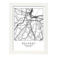 Lámina mapa de la ciudad Belfast estilo nordico en blanco y negro.-Artwork-Nacnic-A3-Marco Blanco-Nacnic Estudio SL