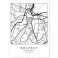 Lámina mapa de la ciudad Belfast estilo nordico en blanco y negro.-Artwork-Nacnic-A4-Sin marco-Nacnic Estudio SL
