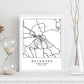Lámina mapa de la ciudad Belgrade estilo nordico en blanco y negro.-Artwork-Nacnic-Nacnic Estudio SL