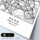 Lámina mapa de la ciudad Bern estilo nordico en blanco y negro.-Artwork-Nacnic-Nacnic Estudio SL