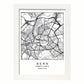 Lámina mapa de la ciudad Bern estilo nordico en blanco y negro.-Artwork-Nacnic-A3-Marco Blanco-Nacnic Estudio SL