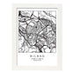 Lámina mapa de la ciudad Bilbao estilo nordico en blanco y negro.-Artwork-Nacnic-A3-Marco Blanco-Nacnic Estudio SL