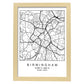 Lámina mapa de la ciudad Birmingham estilo nordico en blanco y negro.-Artwork-Nacnic-A3-Marco Madera clara-Nacnic Estudio SL