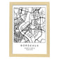 Lámina mapa de la ciudad Bordeaux estilo nordico en blanco y negro.-Artwork-Nacnic-A4-Marco Madera clara-Nacnic Estudio SL