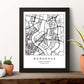 Lámina mapa de la ciudad Bordeaux estilo nordico en blanco y negro.-Artwork-Nacnic-Nacnic Estudio SL