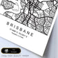 Lámina mapa de la ciudad Brisbane estilo nordico en blanco y negro.-Artwork-Nacnic-Nacnic Estudio SL