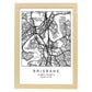 Lámina mapa de la ciudad Brisbane estilo nordico en blanco y negro.-Artwork-Nacnic-A4-Marco Madera clara-Nacnic Estudio SL