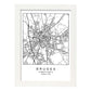 Lámina mapa de la ciudad Bruges estilo nordico en blanco y negro.-Artwork-Nacnic-A3-Marco Blanco-Nacnic Estudio SL