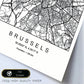 Lámina mapa de la ciudad Brussels estilo nordico en blanco y negro.-Artwork-Nacnic-Nacnic Estudio SL