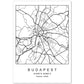Lámina mapa de la ciudad Budapest estilo nordico en blanco y negro.-Artwork-Nacnic-A4-Sin marco-Nacnic Estudio SL