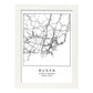 Lámina mapa de la ciudad Busan estilo nordico en blanco y negro.-Artwork-Nacnic-A3-Marco Blanco-Nacnic Estudio SL