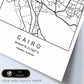 Lámina mapa de la ciudad Cairo estilo nordico en blanco y negro.-Artwork-Nacnic-Nacnic Estudio SL