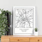 Lámina mapa de la ciudad Cologne estilo nordico en blanco y negro.-Artwork-Nacnic-Nacnic Estudio SL