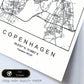 Lámina mapa de la ciudad Copenhagen estilo nordico en blanco y negro.-Artwork-Nacnic-Nacnic Estudio SL