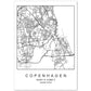 Lámina mapa de la ciudad Copenhagen estilo nordico en blanco y negro.-Artwork-Nacnic-A4-Sin marco-Nacnic Estudio SL