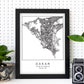 Lámina mapa de la ciudad Dakar estilo nordico en blanco y negro.-Artwork-Nacnic-Nacnic Estudio SL