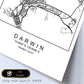 Lámina mapa de la ciudad Darwin estilo nordico en blanco y negro.-Artwork-Nacnic-Nacnic Estudio SL