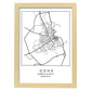 Lámina mapa de la ciudad Doha estilo nordico en blanco y negro.-Artwork-Nacnic-A4-Marco Madera clara-Nacnic Estudio SL
