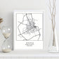 Lámina mapa de la ciudad Doha estilo nordico en blanco y negro.-Artwork-Nacnic-Nacnic Estudio SL