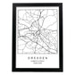 Lámina mapa de la ciudad Dresden estilo nordico en blanco y negro.-Artwork-Nacnic-A3-Marco Negro-Nacnic Estudio SL