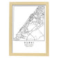 Lámina mapa de la ciudad Dubai estilo nordico en blanco y negro.-Artwork-Nacnic-A3-Marco Madera clara-Nacnic Estudio SL