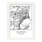 Lámina mapa de la ciudad Durban estilo nordico en blanco y negro.-Artwork-Nacnic-A3-Marco Blanco-Nacnic Estudio SL