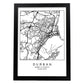 Lámina mapa de la ciudad Durban estilo nordico en blanco y negro.-Artwork-Nacnic-A3-Marco Negro-Nacnic Estudio SL
