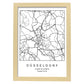 Lámina mapa de la ciudad Dusseldorf estilo nordico en blanco y negro.-Artwork-Nacnic-A3-Marco Madera clara-Nacnic Estudio SL