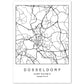 Lámina mapa de la ciudad Dusseldorf estilo nordico en blanco y negro.-Artwork-Nacnic-A4-Sin marco-Nacnic Estudio SL