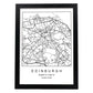 Lámina mapa de la ciudad Edinburgh estilo nordico en blanco y negro.-Artwork-Nacnic-A3-Marco Negro-Nacnic Estudio SL