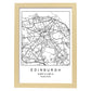 Lámina mapa de la ciudad Edinburgh estilo nordico en blanco y negro.-Artwork-Nacnic-A4-Marco Madera clara-Nacnic Estudio SL