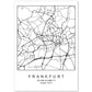 Lámina mapa de la ciudad Frankfurt estilo nordico en blanco y negro.-Artwork-Nacnic-A4-Sin marco-Nacnic Estudio SL