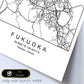 Lámina mapa de la ciudad Fukuoka estilo nordico en blanco y negro.-Artwork-Nacnic-Nacnic Estudio SL