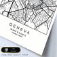 Lámina mapa de la ciudad Geneva estilo nordico en blanco y negro.-Artwork-Nacnic-Nacnic Estudio SL