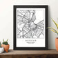 Lámina mapa de la ciudad Geneva estilo nordico en blanco y negro.-Artwork-Nacnic-Nacnic Estudio SL