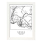 Lámina mapa de la ciudad Genoa estilo nordico en blanco y negro.-Artwork-Nacnic-A3-Marco Blanco-Nacnic Estudio SL