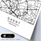 Lámina mapa de la ciudad Ghent estilo nordico en blanco y negro.-Artwork-Nacnic-Nacnic Estudio SL