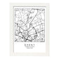 Lámina mapa de la ciudad Ghent estilo nordico en blanco y negro.-Artwork-Nacnic-A3-Marco Blanco-Nacnic Estudio SL