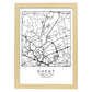Lámina mapa de la ciudad Ghent estilo nordico en blanco y negro.-Artwork-Nacnic-A3-Marco Madera clara-Nacnic Estudio SL