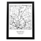 Lámina mapa de la ciudad Ghent estilo nordico en blanco y negro.-Artwork-Nacnic-A4-Marco Negro-Nacnic Estudio SL