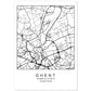 Lámina mapa de la ciudad Ghent estilo nordico en blanco y negro.-Artwork-Nacnic-A4-Sin marco-Nacnic Estudio SL