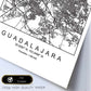 Lámina mapa de la ciudad Guadalajara estilo nordico en blanco y negro.-Artwork-Nacnic-Nacnic Estudio SL