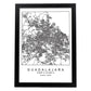 Lámina mapa de la ciudad Guadalajara estilo nordico en blanco y negro.-Artwork-Nacnic-A3-Marco Negro-Nacnic Estudio SL