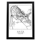 Lámina mapa de la ciudad Haifa estilo nordico en blanco y negro.-Artwork-Nacnic-A3-Marco Negro-Nacnic Estudio SL