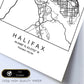 Lámina mapa de la ciudad Halifax estilo nordico en blanco y negro.-Artwork-Nacnic-Nacnic Estudio SL