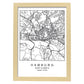 Lámina mapa de la ciudad Hamburg estilo nordico en blanco y negro.-Artwork-Nacnic-A3-Marco Madera clara-Nacnic Estudio SL