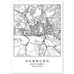 Lámina mapa de la ciudad Hamburg estilo nordico en blanco y negro.-Artwork-Nacnic-A4-Sin marco-Nacnic Estudio SL